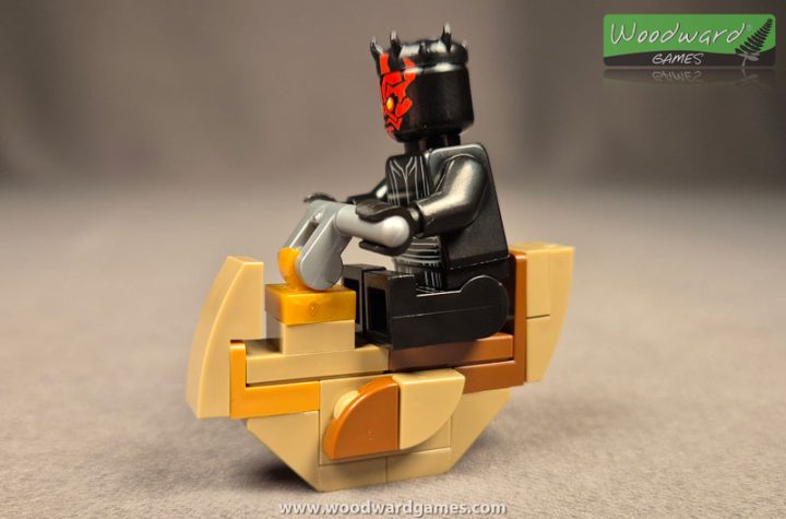 Darth Maul lego minifigure riding his bloodfin speeder - Lego Star Wars - Woodward Games