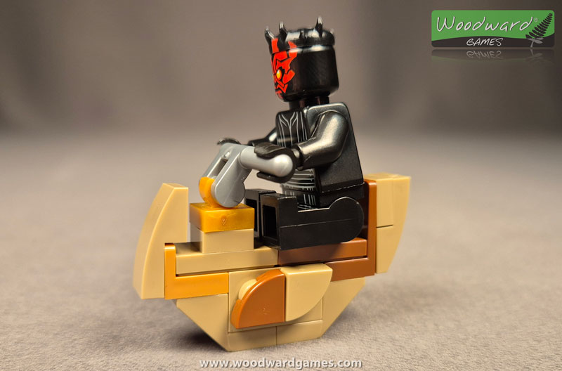 Darth Maul lego minifigure riding his bloodfin speeder - Lego Star Wars - Woodward Games