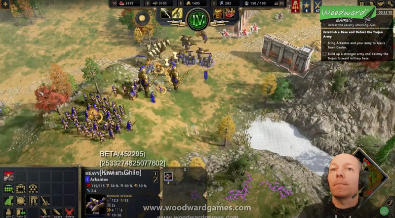 Attacking armies with myth units in Age of Mythology: Retold - Woodward Games