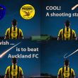 Football player making a wish on a shooting star - Wellington Phoenix vs Auckland FC - A-League - Woodward Games